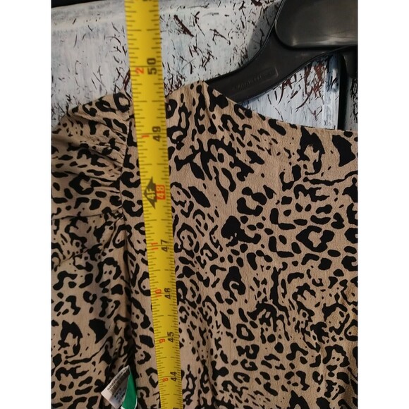 Zara Leopard Ruched Puff Long Sleeve Maxi Dress Xs Boho Cottage Core - Picture 7 of 9